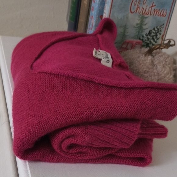 Umgee Oversized Deep Pink V-Neck Sweater Cozy small Leggings Athlesiure - Picture 10 of 10